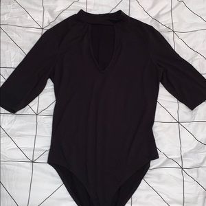 Open V-neck bodysuit